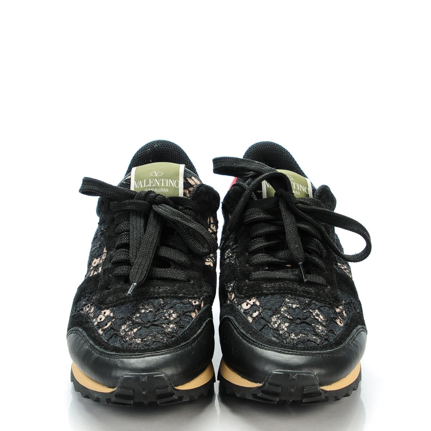 Macrame Lace Suede Womens Rockrunner Sneakers 38 Black