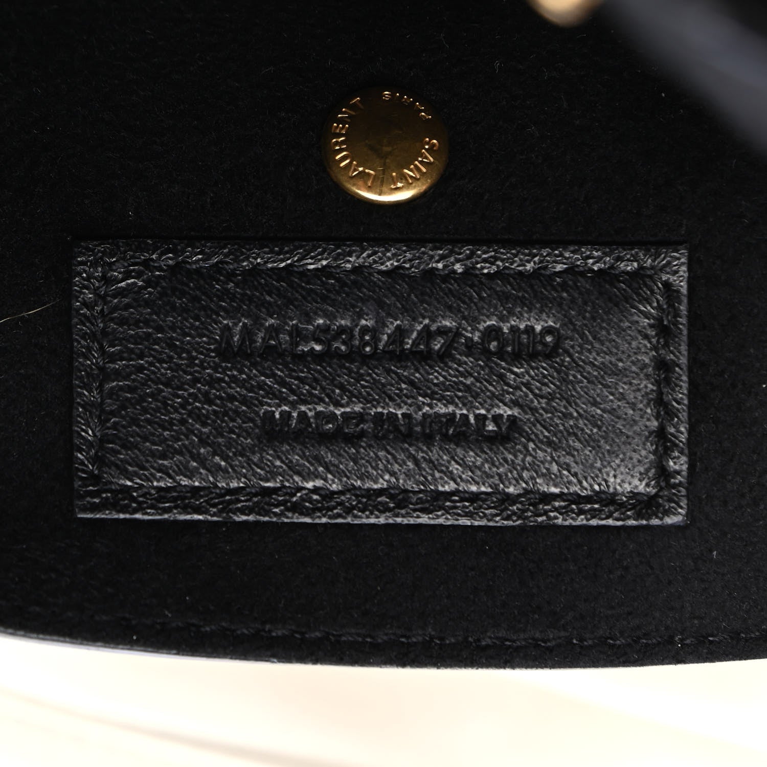 Saint Laurent Lambskin Star Printed Teddy Drawstring Bag White 8 of 11