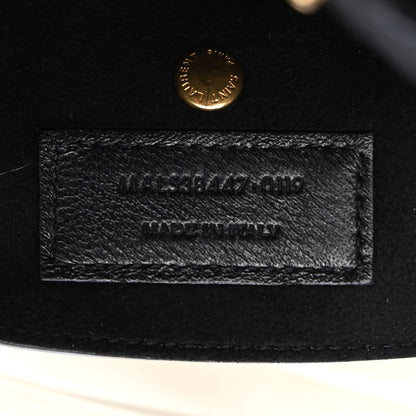 Saint Laurent Lambskin Star Printed Teddy Drawstring Bag White 8 of 11