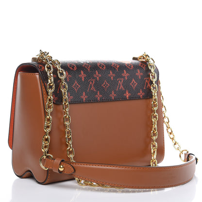 Louis Vuitton Calfskin Catogram Twist Shoulder Bag MM Marron 3 of 9