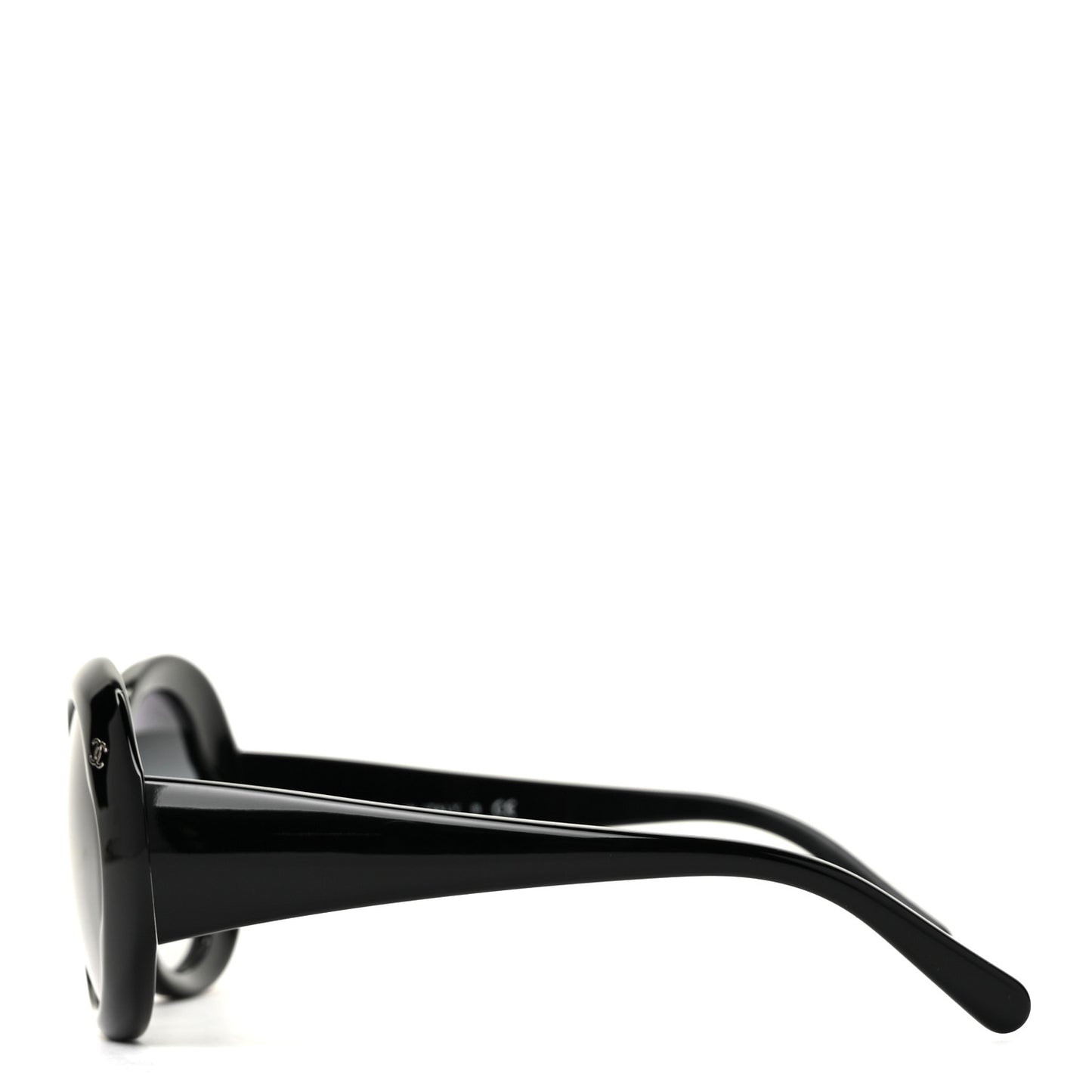 Acetate CC Logo Round Sunglasses 5154 Black