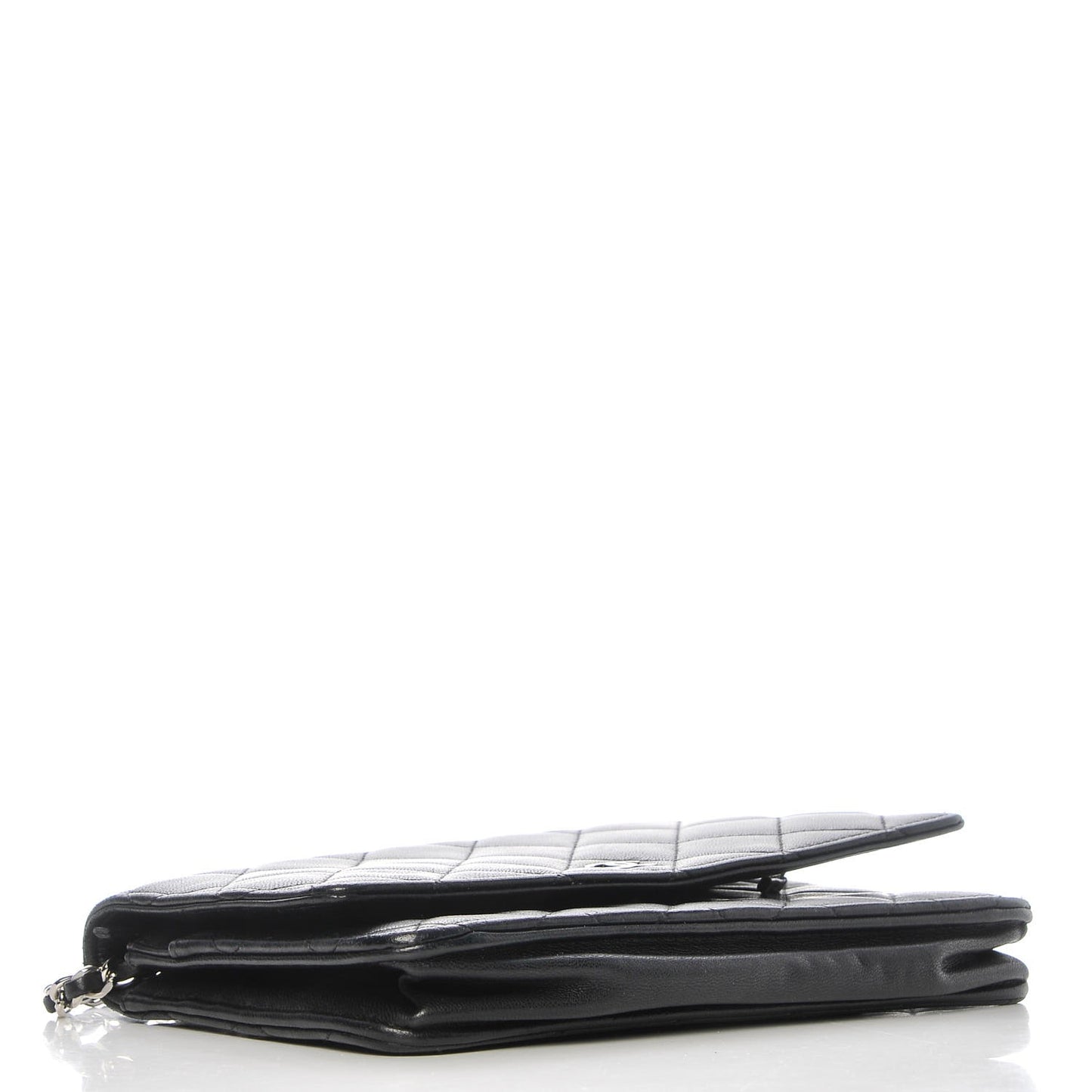 Lambskin Quilted Wallet On Chain WOC Black