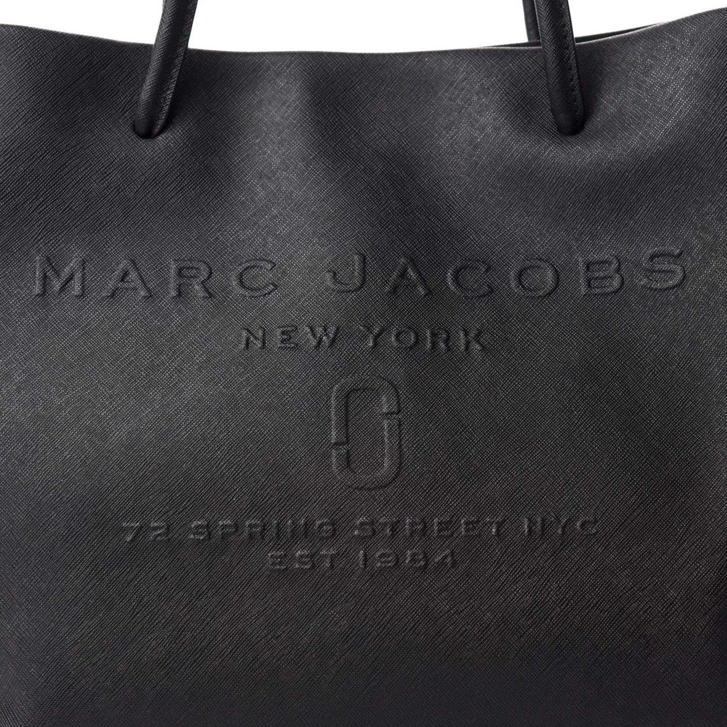 Calfskin Embossed Logo East West Shopper Tote Black