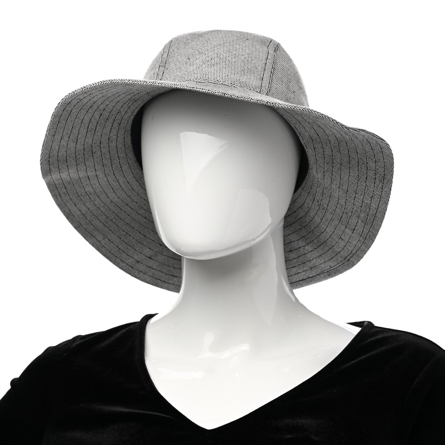 Hermes Linen Cotton Colette Bucket Hat 57 Black 2 of 9