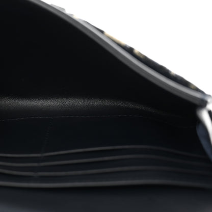 Christian Dior Oblique Saddle Chain Long Wallet Blue 6 of 12
