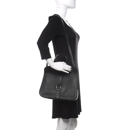 Hermes Taurillon Clemence Halzan 31 GM Black 2 of 13