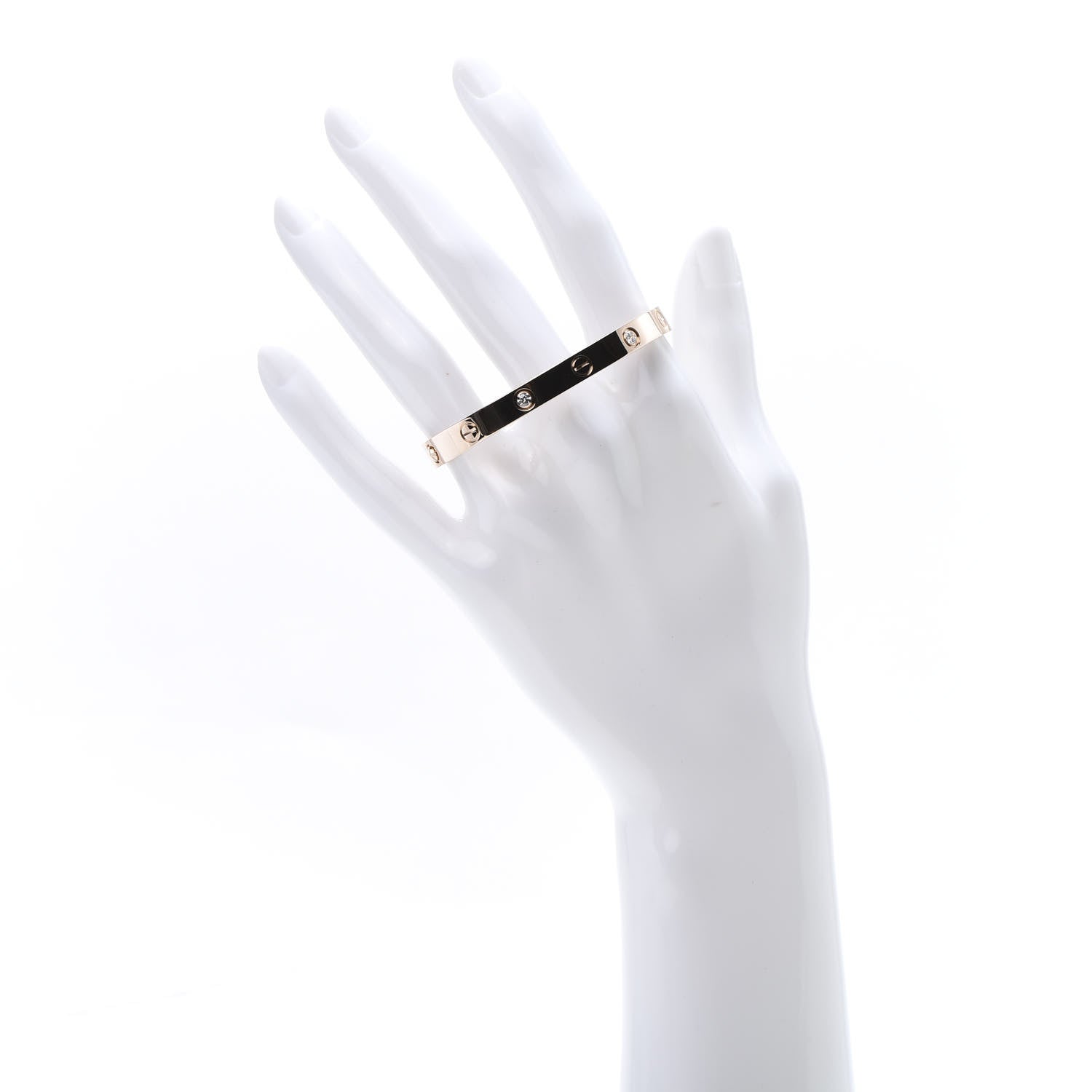 Cartier 18K Pink Gold 4 Diamond LOVE Bracelet 16 2 of 7