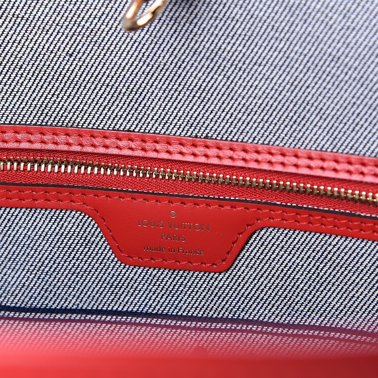 Louis Vuitton Denim Damier Monogram Patchwork Neverfull Blue Rouge 6 of 10