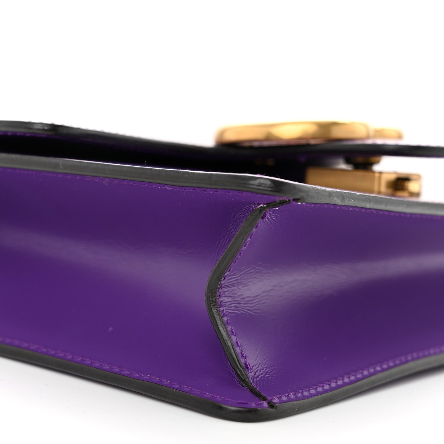 Gucci Knight Calfskin Small GG Marmont Chain Handle Bag Shine Purple 9 of 15