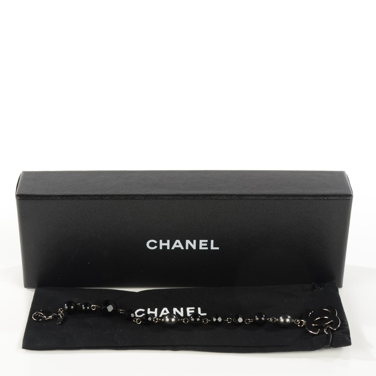 Beaded CC Bracelet Black