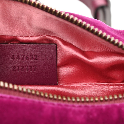 Gucci Velvet Matelasse Small GG Marmont Chain Shoulder Bag Fuchsia Violet Cyclamen 7 of 8