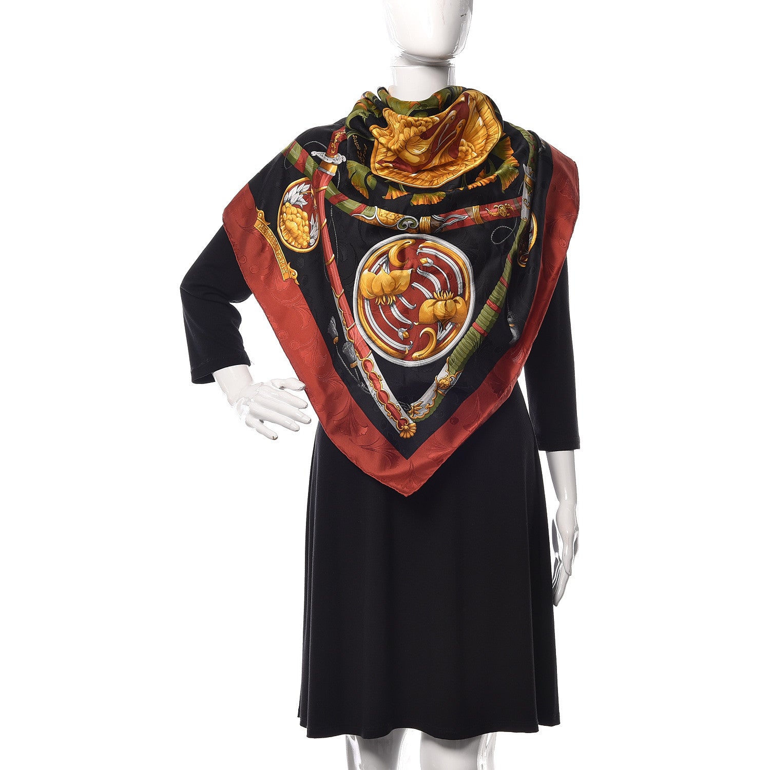 Hermes Silk Daimyo Princes du Soleil Levant Scarf 90 464639