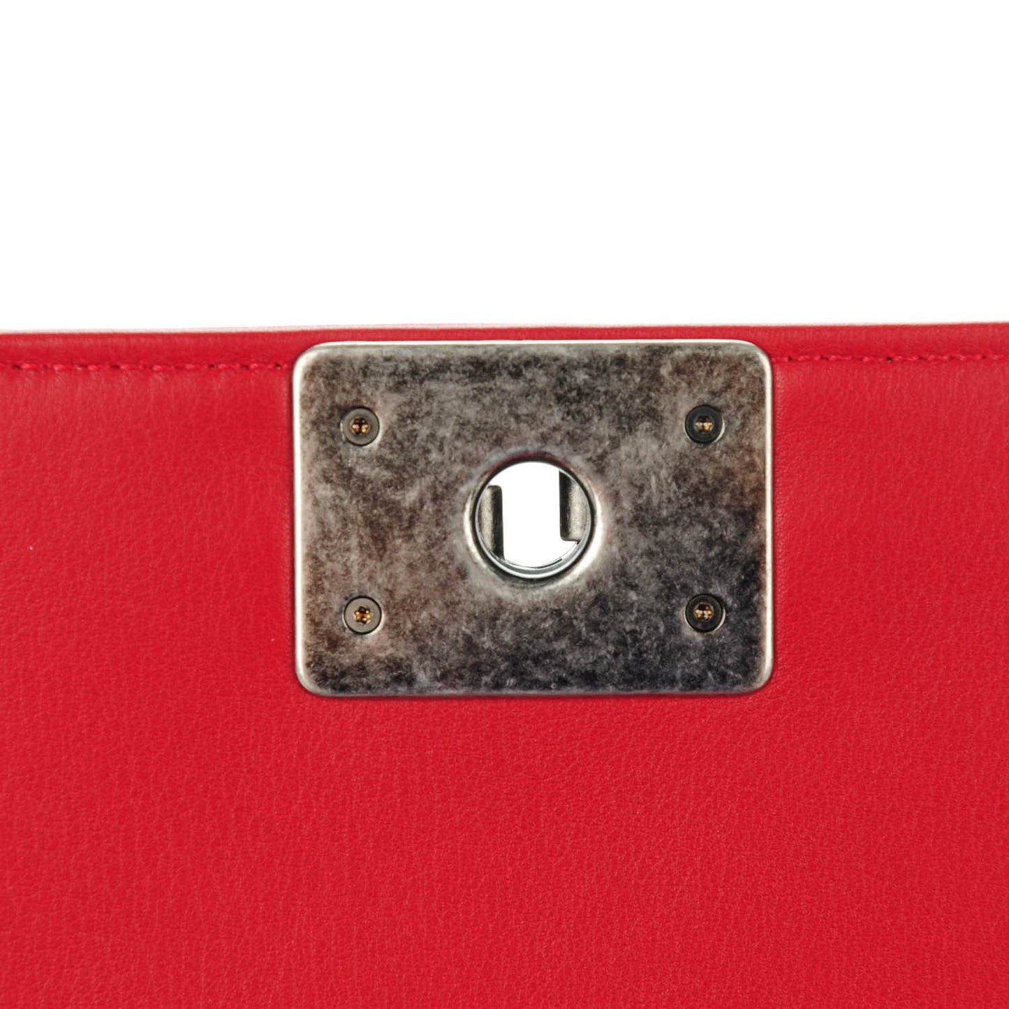 Calfskin Quilted Medium Boy Flap Red