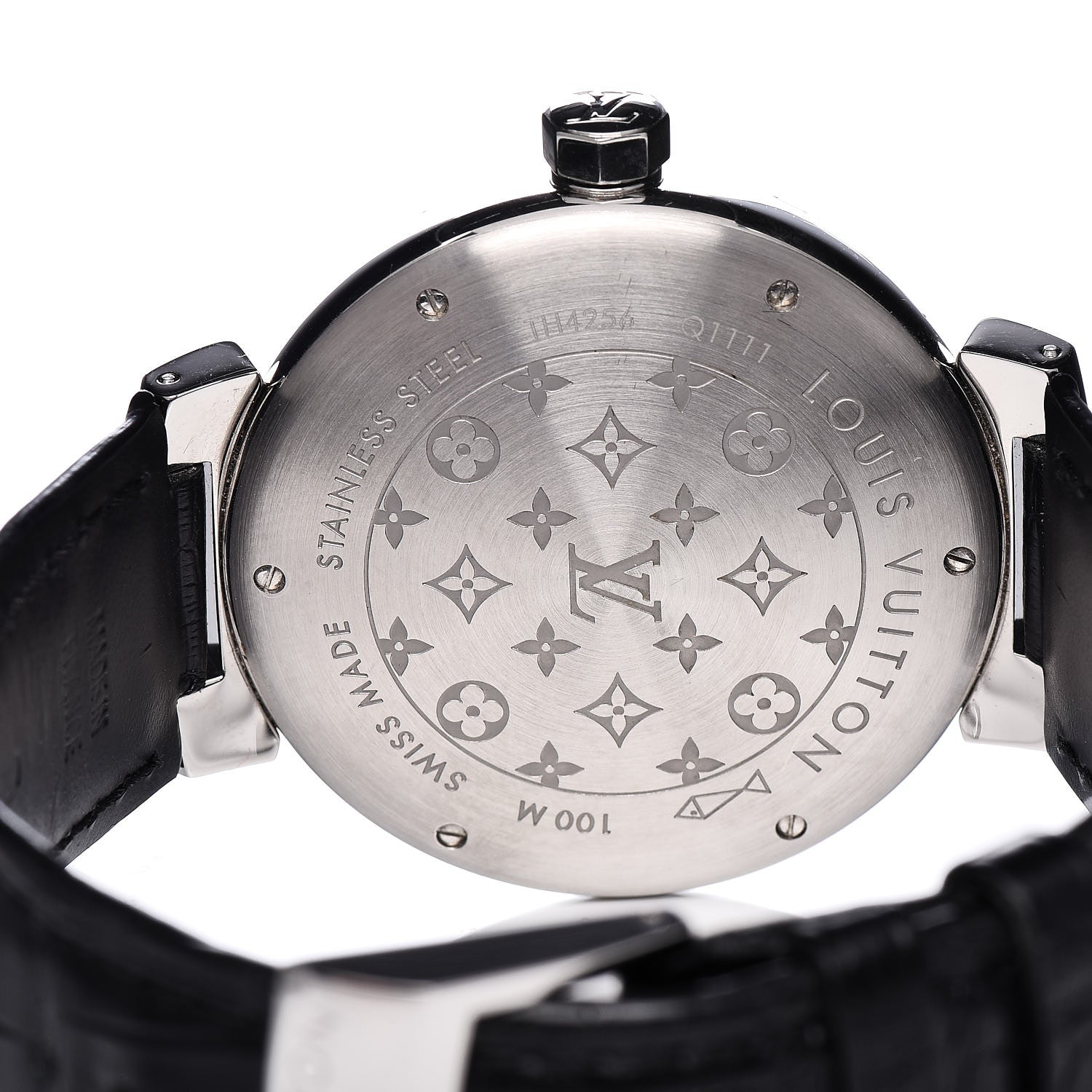 Louis Vuitton Stainless Steel Alligator 39mm Tambour Quartz Watch 5 of 8