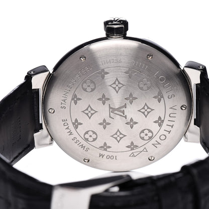 Louis Vuitton Stainless Steel Alligator 39mm Tambour Quartz Watch 5 of 8