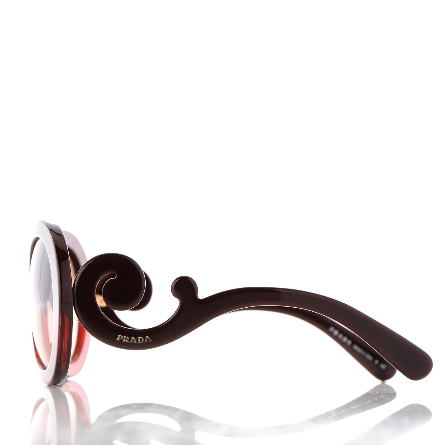 Round Baroque Sunglasses SPR 27N Burgundy