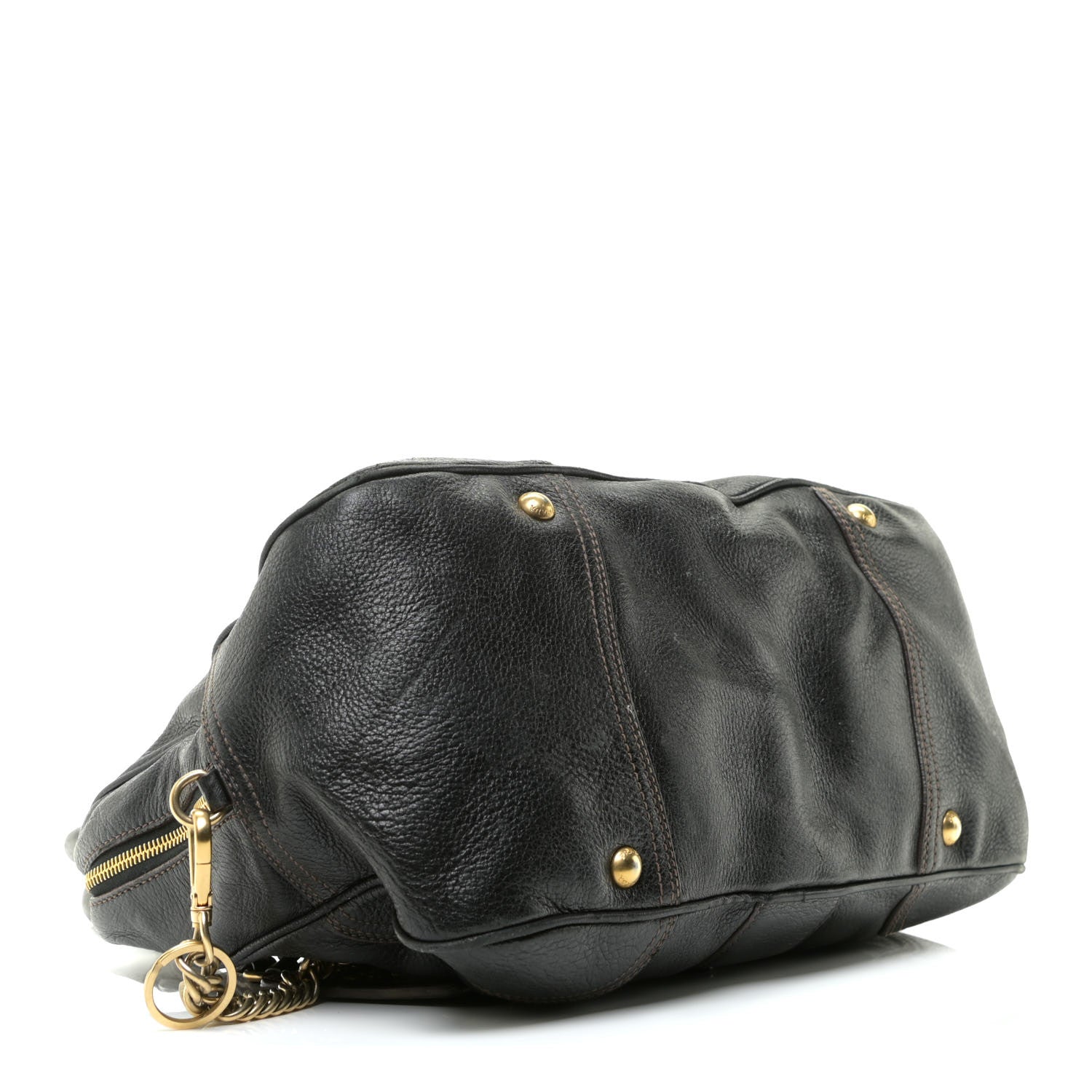 Prada Cervo Large Animalier Satchel Black 4 of 14