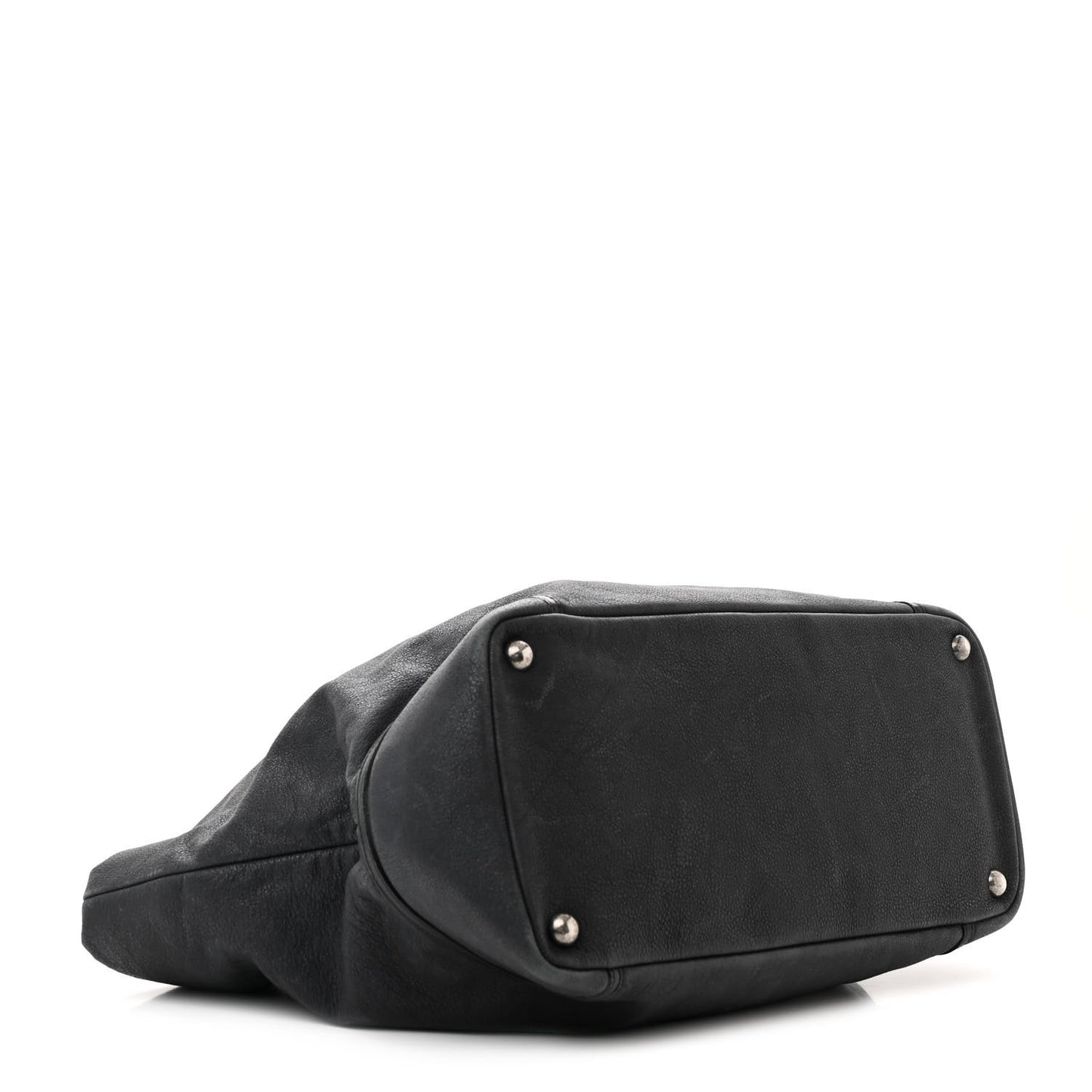 Washed Calfskin Tote Black