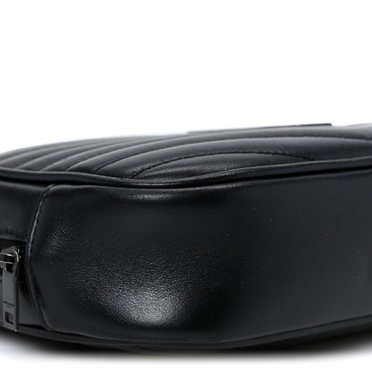 Saint Laurent Calfskin Matelasse Monochrome Monogram Mini Lou Camera Bag Black 8 of 10
