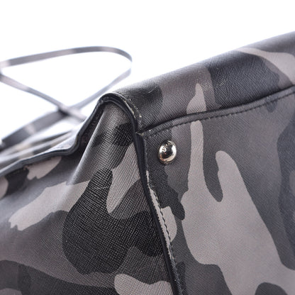 Prada Saffiano Soft Camouflage Print Small Twin Pocket Tote Marmo Dis Camouflage 16 of 19
