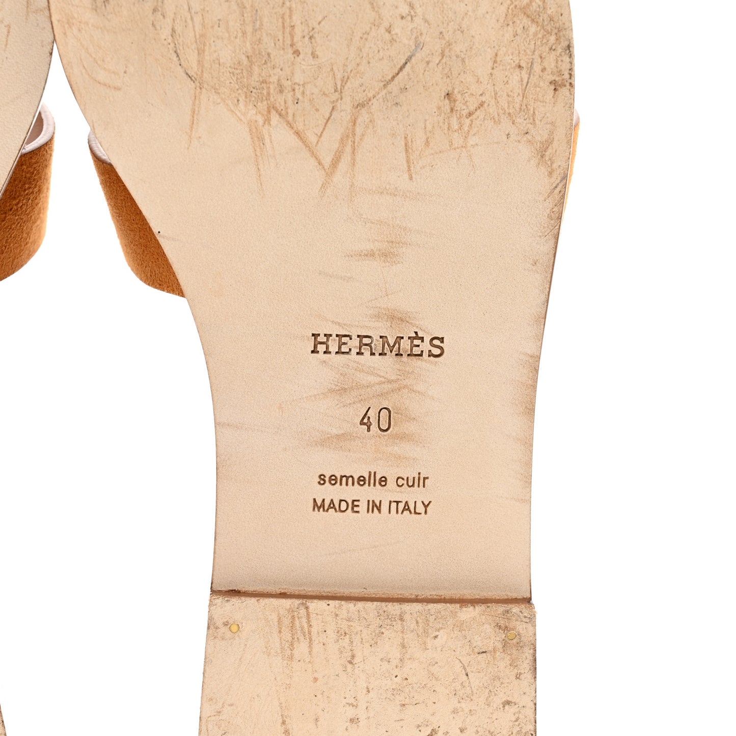 Suede Goatskin Oran Sandals 40 Naturel
