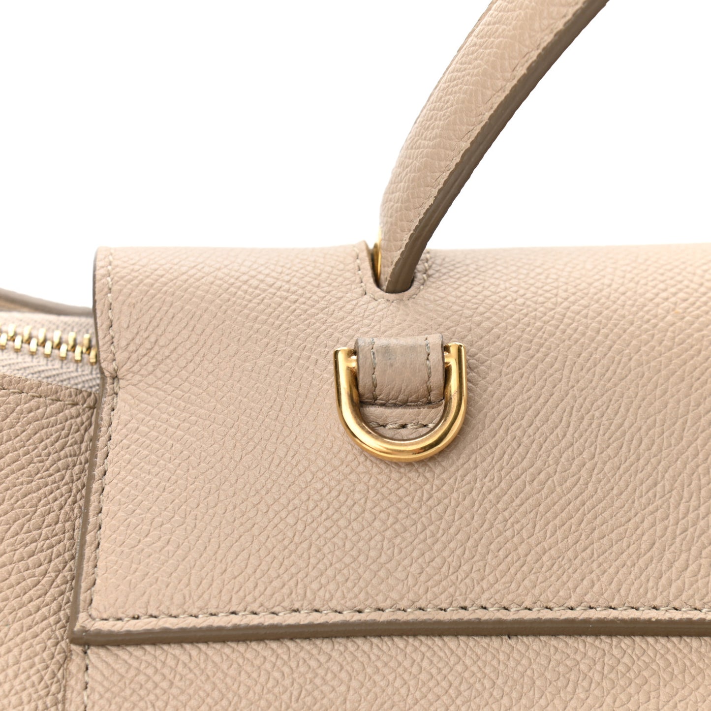 Grained Calfskin Mini Belt Bag Light Taupe