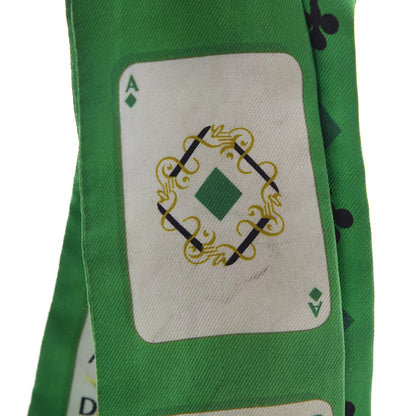 Hermes Silk Jeu de Cartes Twilly Vert Emeraude Black Jaune Soufre 5 of 9