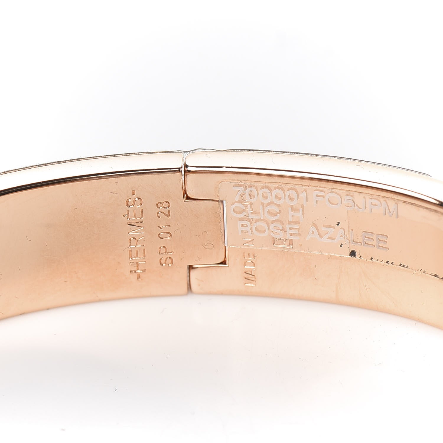 Hermes Enamel Narrow Clic Clac H Bracelet PM Rose Azalee 4 of 4