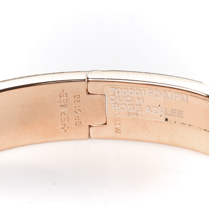 Hermes Enamel Narrow Clic Clac H Bracelet PM Rose Azalee 4 of 4