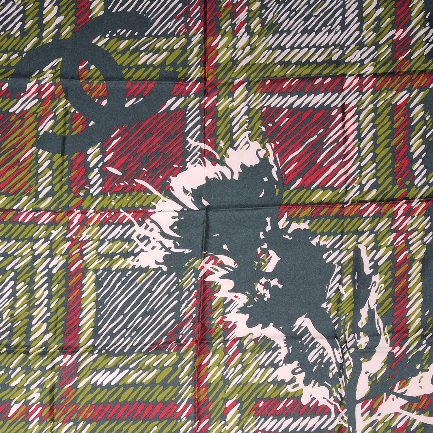 Chanel Silk CC Thistle Square Scarf 1 of 5