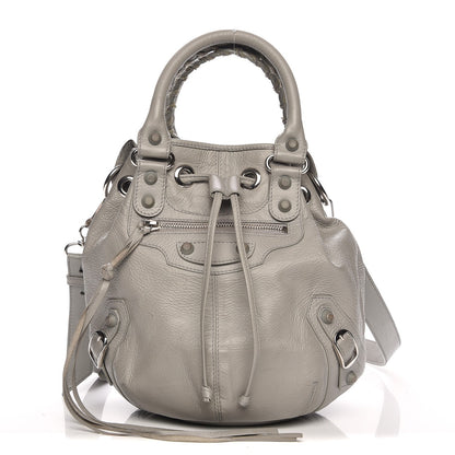 Balenciaga Matte Goatskin Rubber Covered Classic Hardware Mini Pompon Gris Glace 1 of 8