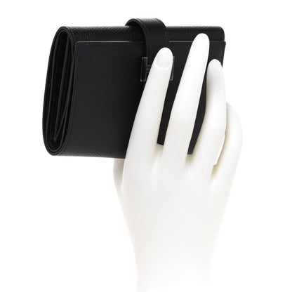 Hermes Epsom Tri-Fold Compact Monochrome Bearn Wallet Black 2 of 8