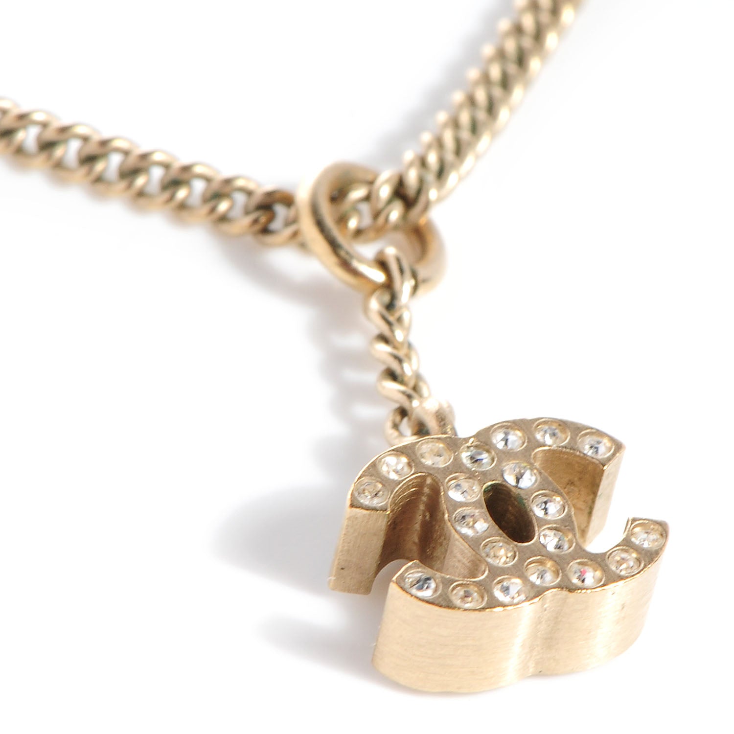 Chanel Crystal CC Necklace Gold 5 of 6