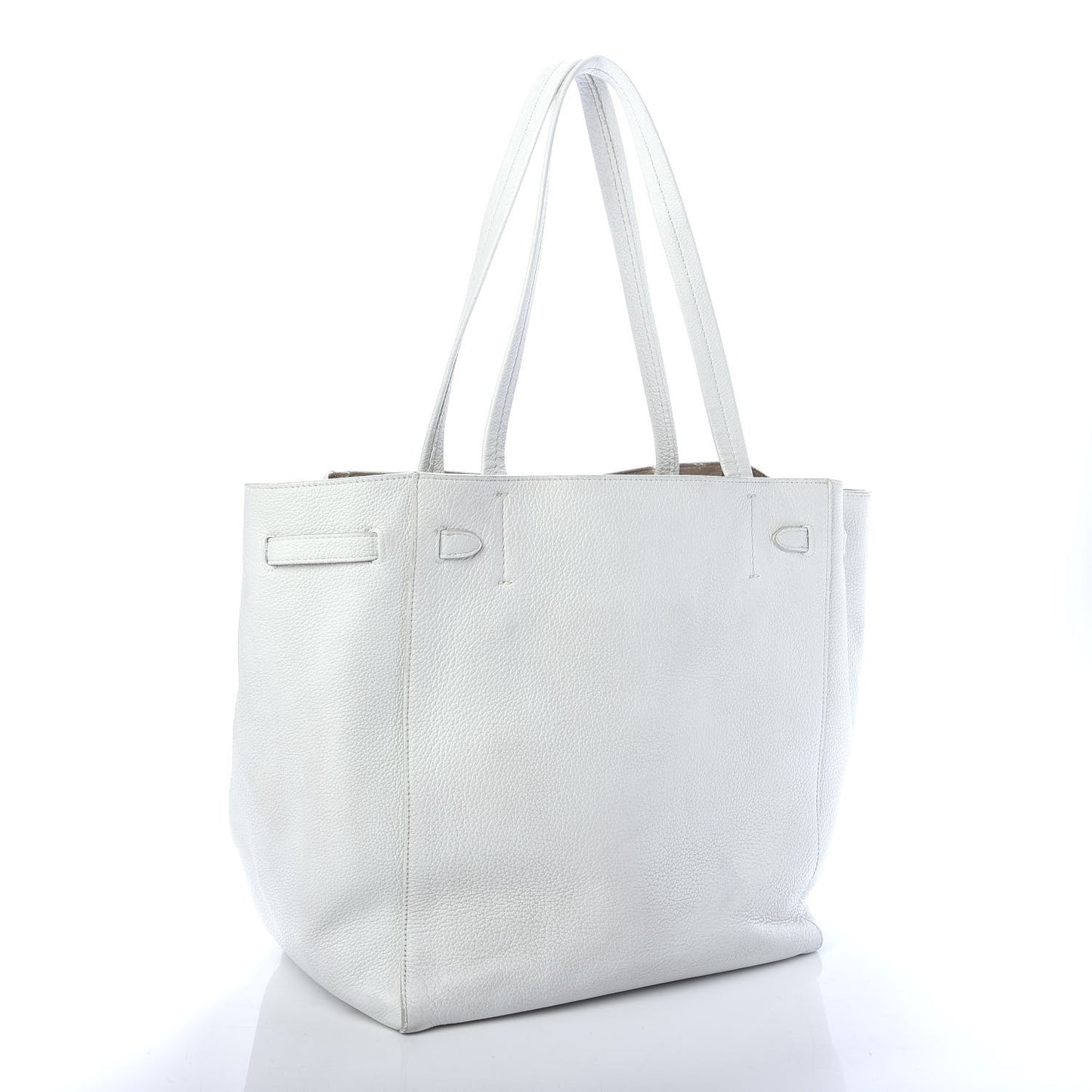 Grained Calfskin Small Belt Cabas Phantom Light Grey