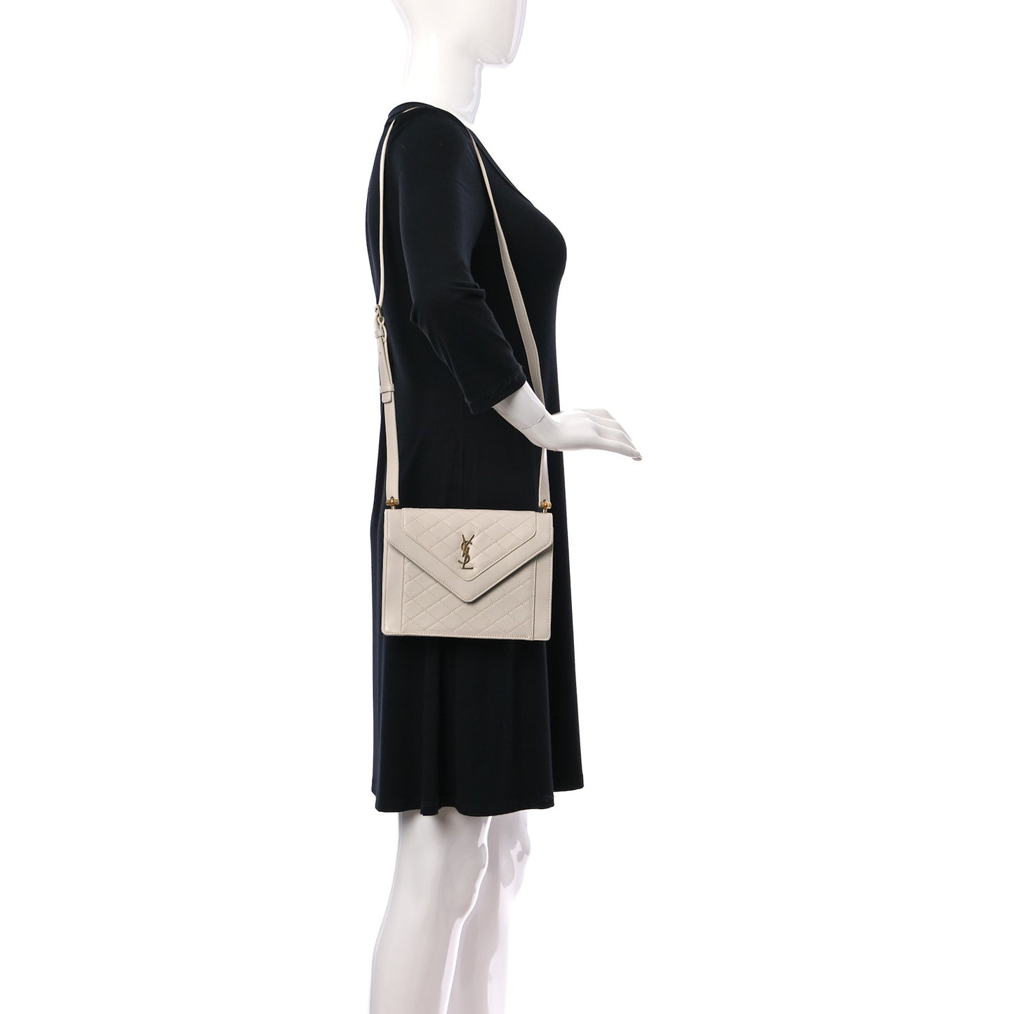 Lambskin Quilted Mini Gaby Satchel Crema Soft