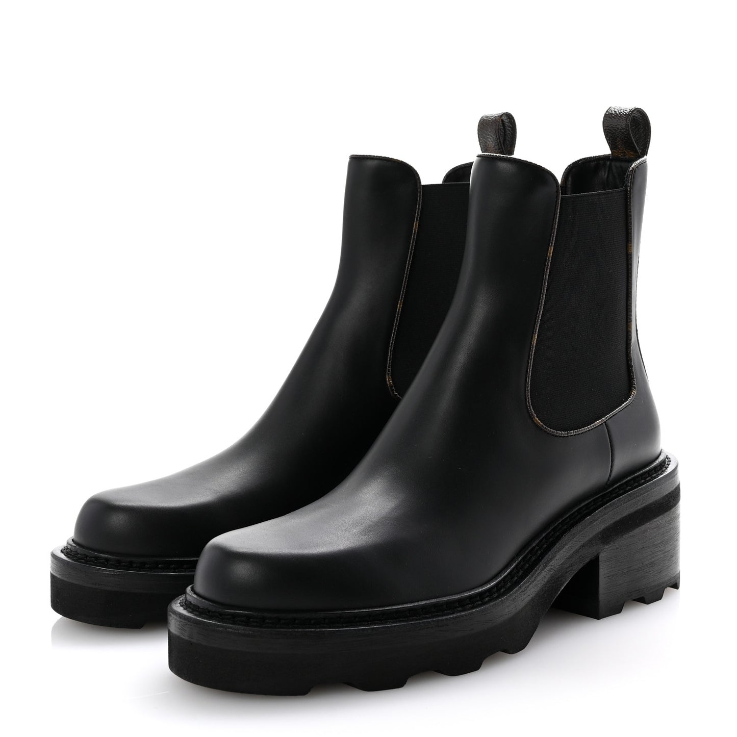 Calfskin Monogram Beaubourg Ankle Boots 38.5 Black