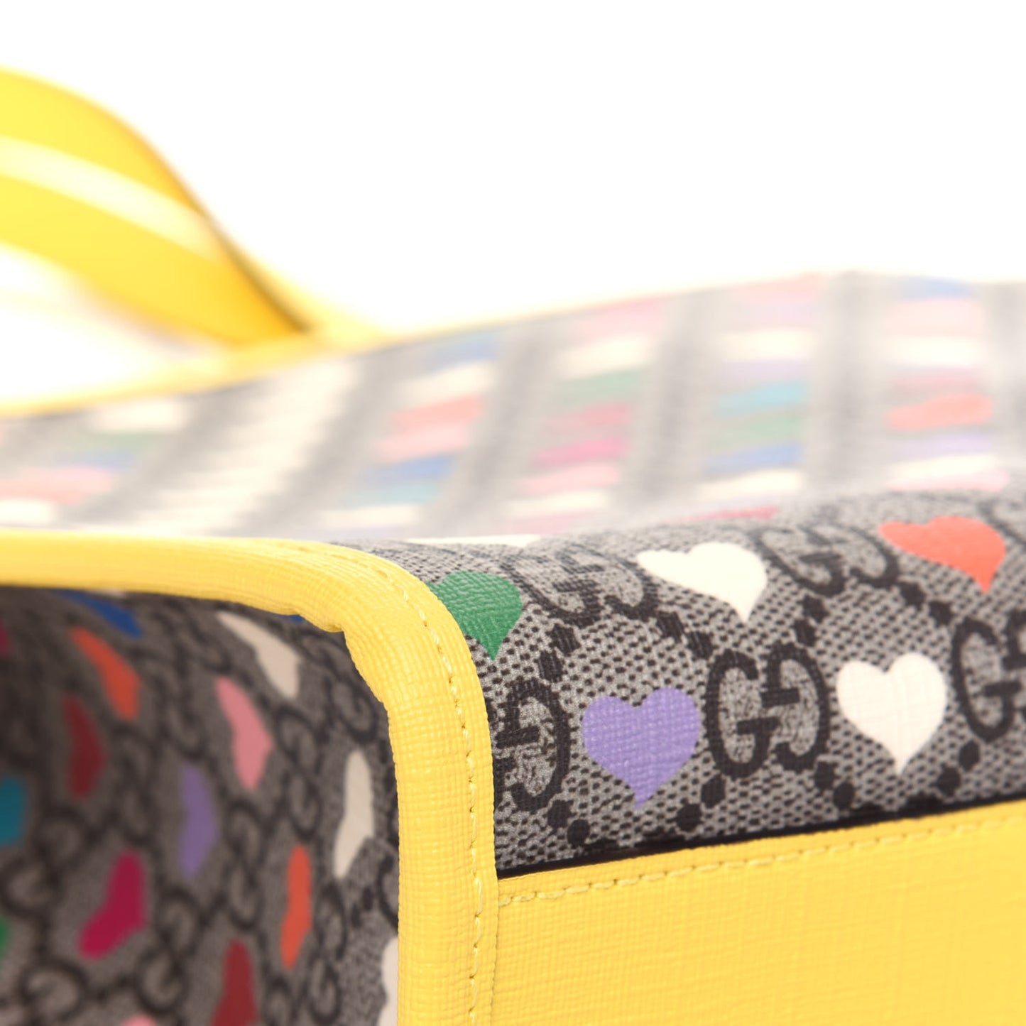 GG Supreme Monogram Hearts Childrens Tote Beige Ebony Multicolor Freesia