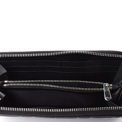 Christian Dior Patent Cannage Voyageur Zip Around Wallet Black 4 of 4
