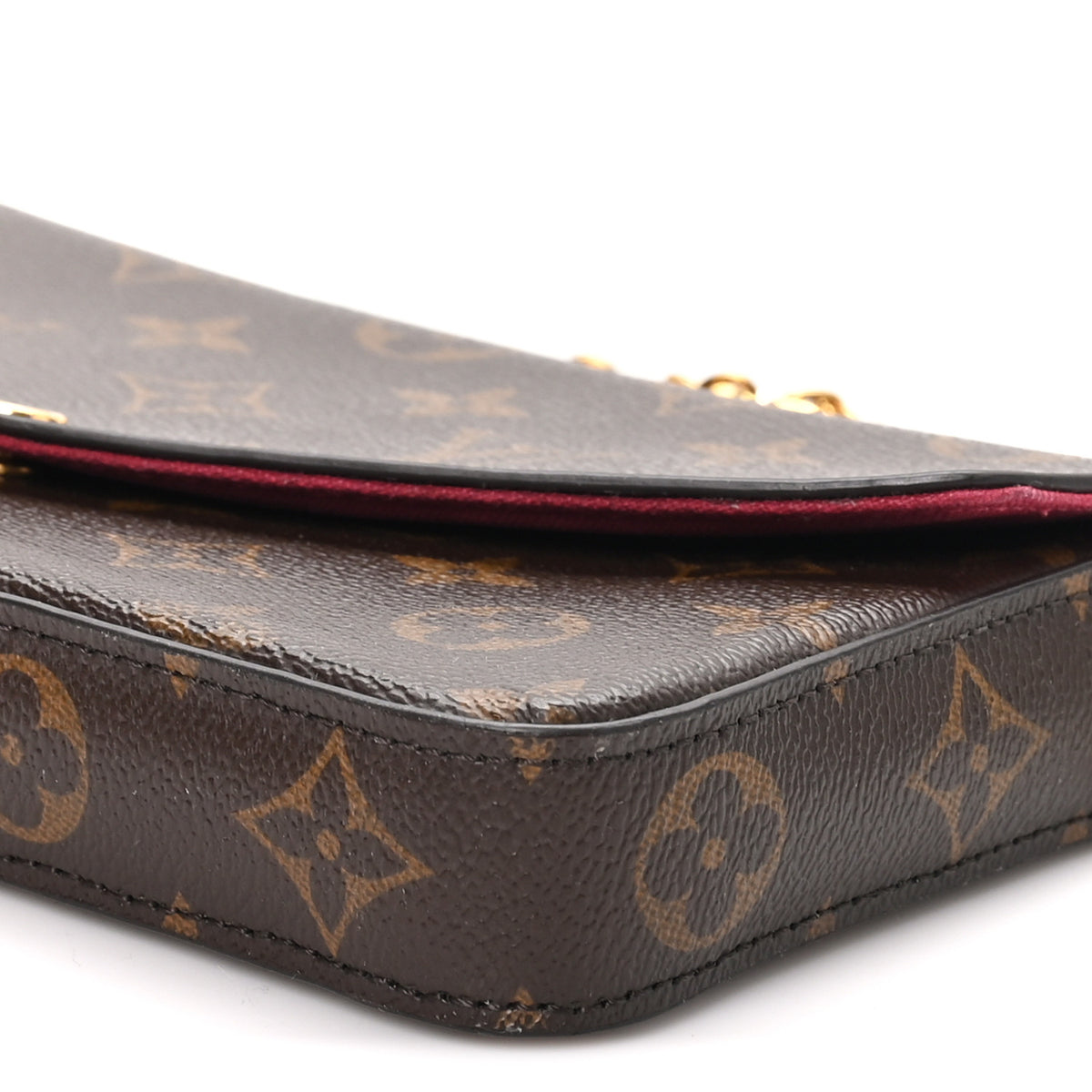 Monogram Pochette Felicie Chain Wallet Fuchsia
