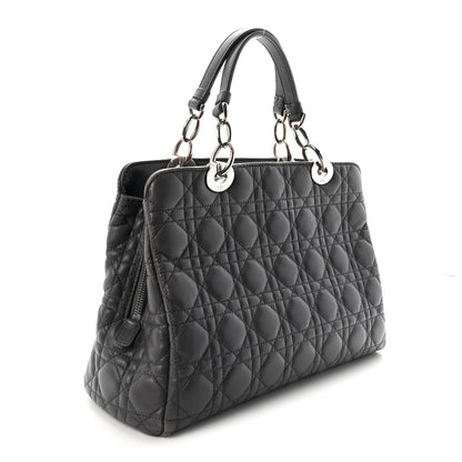 Christian Dior Lambskin Cannage Small Dior Soft Zipped Shopping Tote Grey 3 of 10