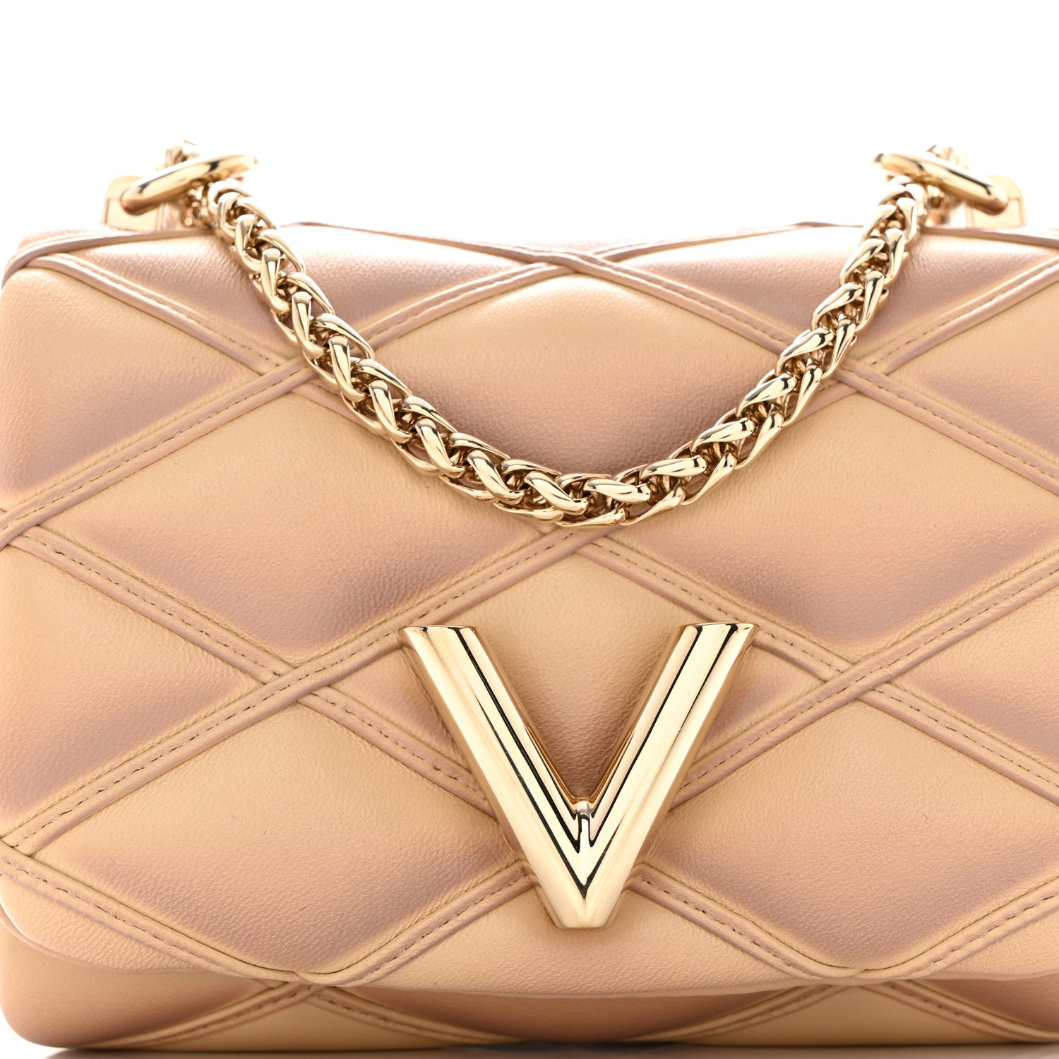 Louis Vuitton Lambskin Malletage Pico GO-14 Beige Pink 7 of 10