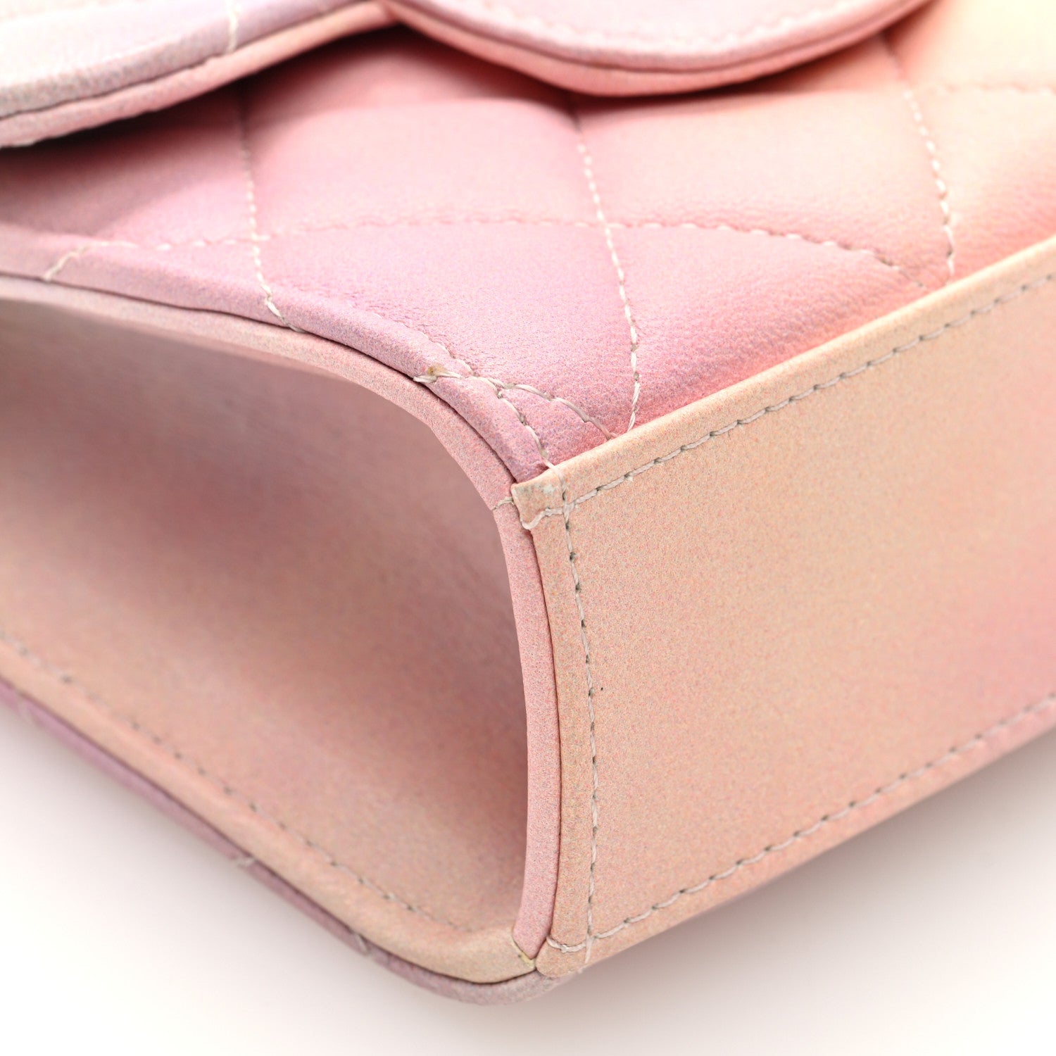 Chanel Lambskin Quilted Ombre Top Handle Flap Clutch With Chain Pink 10 of 11
