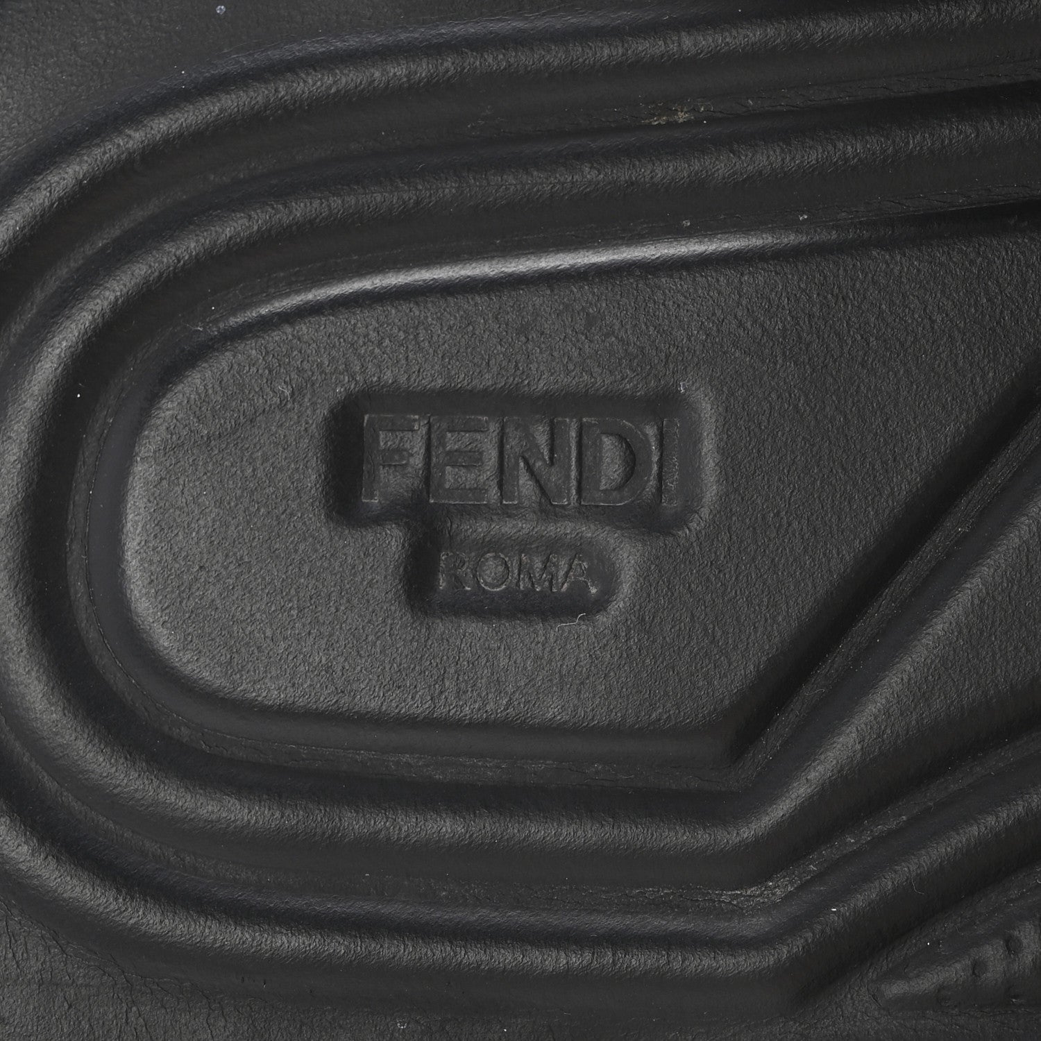 Fendi Fabric Rubber Macro FF Embroidered Mens Crisscross Slide Sandals 10 Maya Black 8 of 11