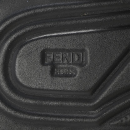 Fendi Fabric Rubber Macro FF Embroidered Mens Crisscross Slide Sandals 10 Maya Black 8 of 11