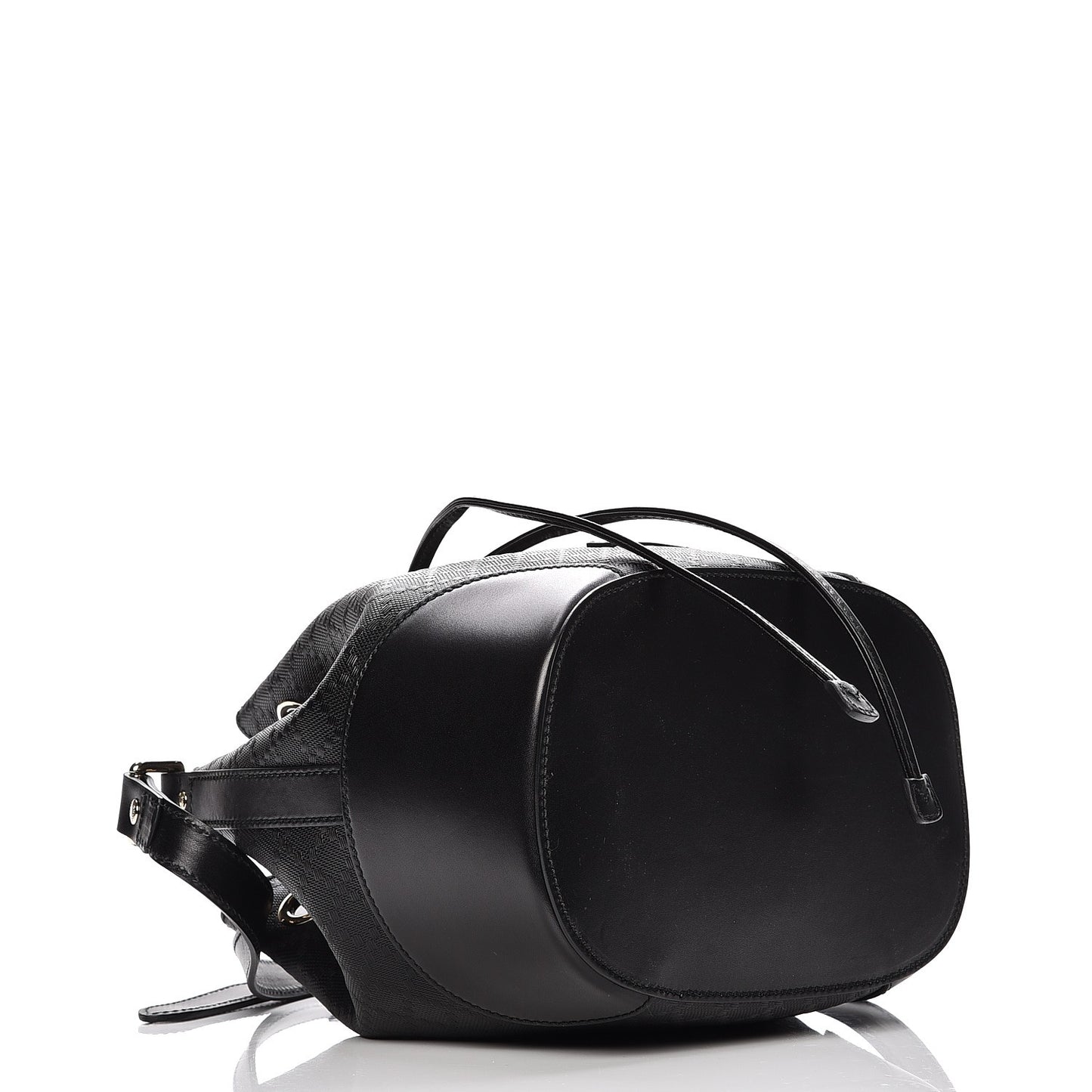 Bright Diamante Small Bucket Bag Black