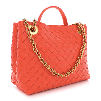 Bottega Veneta Nappa Intrecciato Small Andiamo With Chain Shoulder Bag Orange 2 of 9