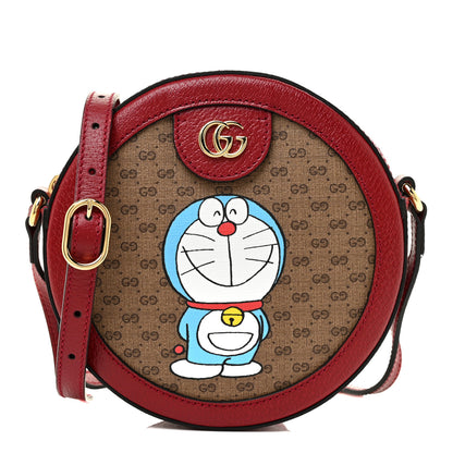 Gucci X DORAEMON Mini Vintage GG Supreme Monogram Mini Round Shoulder Bag Beige Cherry Red 1 of 12