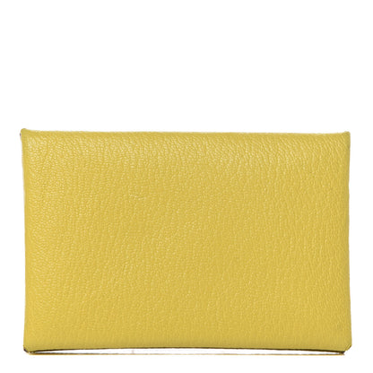 Hermes Chevre Mysore Calvi Card Case Jaune De Naples 1 of 8