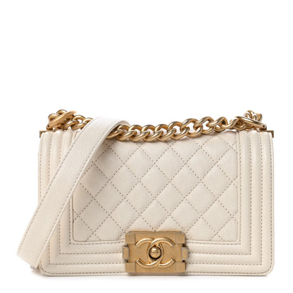 Chanel Caviar Quilted Small Boy Flap White 1 of 4