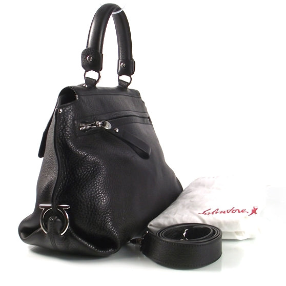 SALVATOREFERRAGAMOLeatherSofiaToteBlack